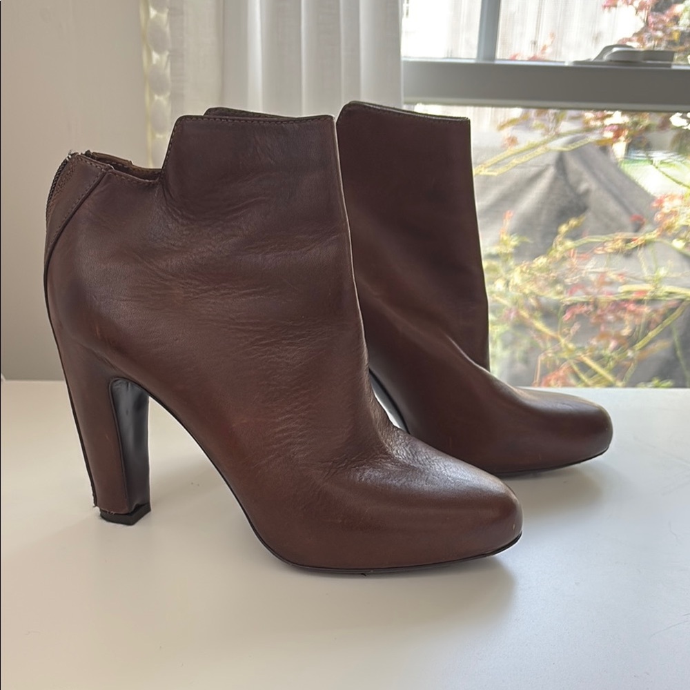 Brown Leather Ankle Boots